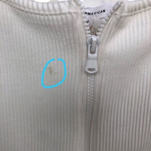 Good American | Half Zip Ribbed Bodysuit NWT Ivory - Picture 4 of 7